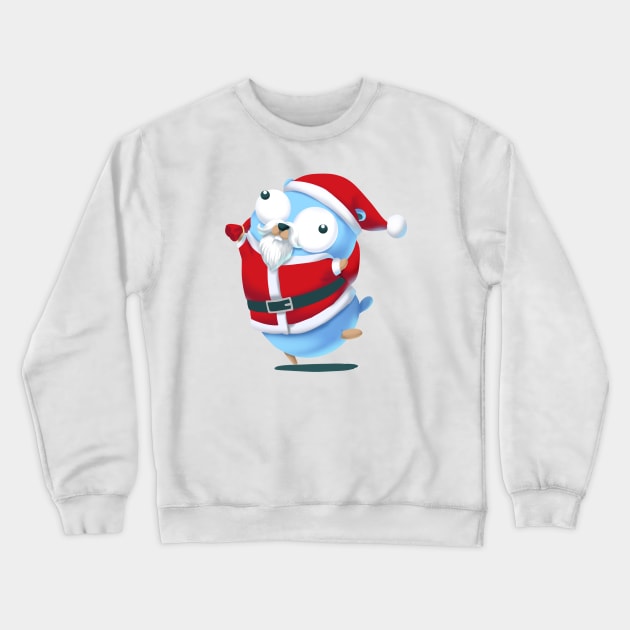 Golang Gopher Mouse Go Christmas Crewneck Sweatshirt by clgtart